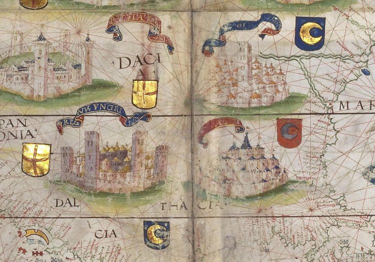 Фрагмент карты Европы из альбома Миллера 1519г.
