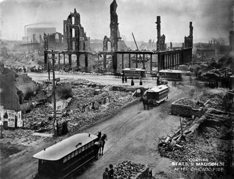 Чикаго после пожара 1871г.