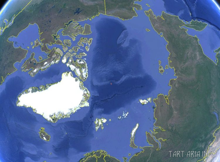 Спутниковая карта арктического района