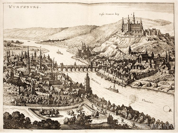 Панорама Вюрцбурга с крепостью Мариенберг, 1642г. Источник 