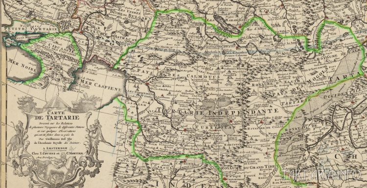 Фрагмент Carte de Grande Tartarie, Гийом де Лиль, 1733г