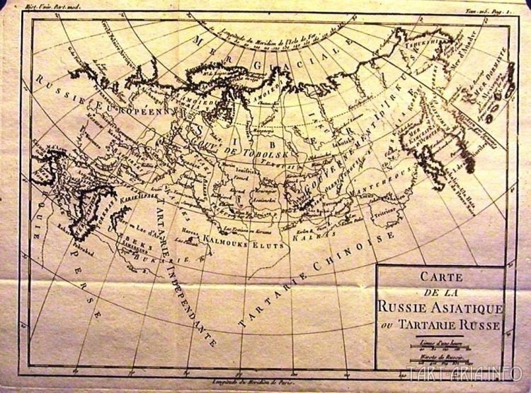 Carte de la Russie Asiatique ou Tartarie Russe, Louis Brion de la Tour, 1787г. Источник